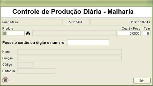Registro de produtos na produção diária de malharia. Obs: Para a impressão das etiquetas “não confirmadas” é necessário o acesso há outro módulo. Para acessar, clique no botão “Outras Opções”.