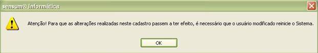 Registro de produtos na produção diária de malharia. Após a liberação dos botões, clique no botão “Gravar”. A seguinte mensagem é apresentada: