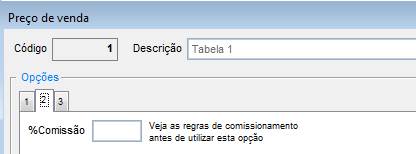 Figura 6 - Comissão na tabela de preços