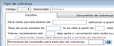 Figura 7 - Comissão por forma de cobrança