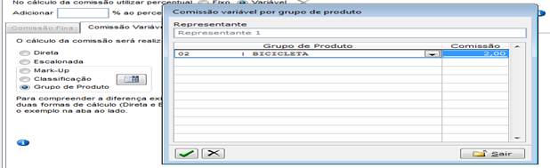 Figura 10 - Comissão por nível de grupo de produto