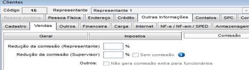 Figura 25 - Redução da comissão no cadastro de clientes